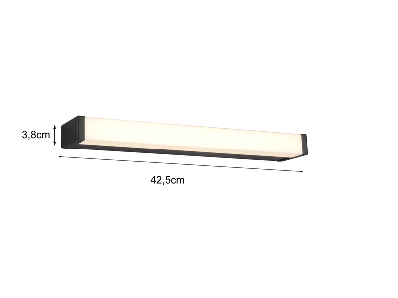LED Badezimmer Wandleuchten 2er Set in Schwarz 42,5cm - Spiegelleuchte