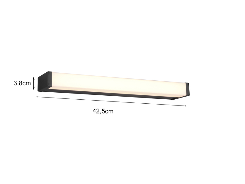 LED Badezimmer Wandleuchten 2er Set in Schwarz - Spiegelleuchten, Breite 42,5cm