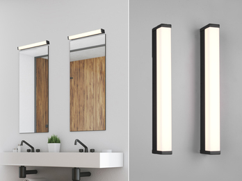 LED Badezimmer Wandleuchten 2er Set in Schwarz 42,5cm - Spiegelleuchte