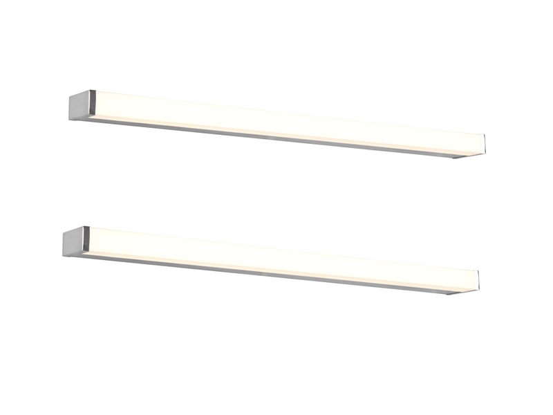 LED Badezimmer Wandleuchten 2er Set in Chrom - Spiegelleuchten, Breite 80cm