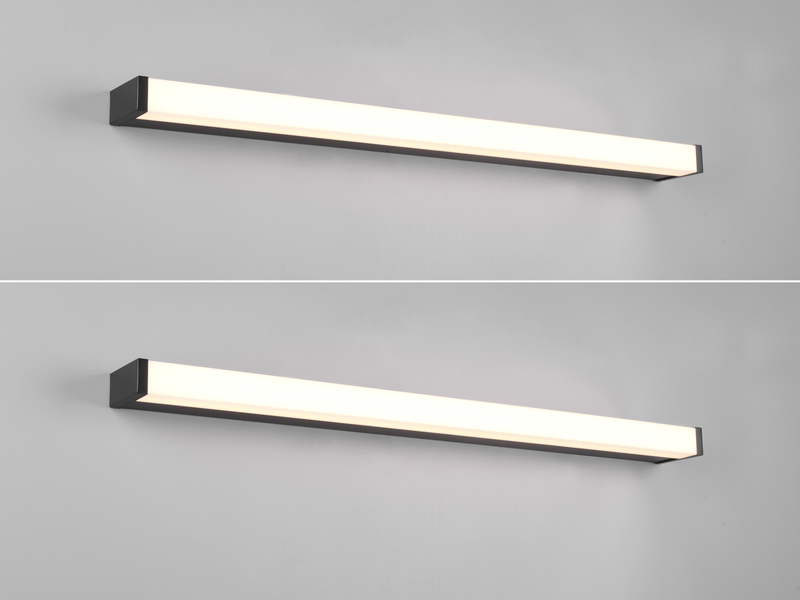 LED Badezimmer Wandleuchten 2er Set in Schwarz - Spiegelleuchten, Breite 80cm
