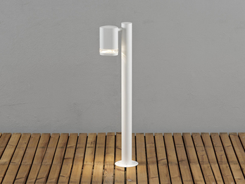 Design LED Wegeleuchte aus Aluminium, Downlight Höhe 70cm, Weiß