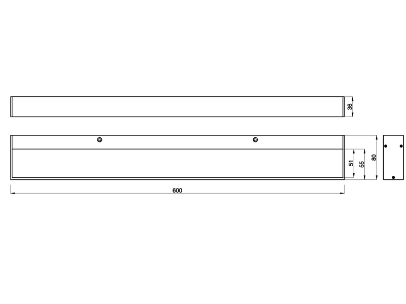 LED Badezimmer Wandleuchte ROCCO Schwarz - Up-Down Spiegelleuchte, Breite 60cm