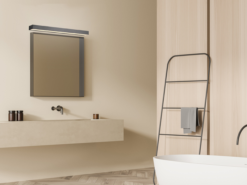 LED Badezimmer Wandleuchte ROCCO Schwarz - Up-Down Spiegelleuchte, Breite 60cm