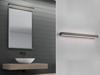 LED Badezimmer Wandleuchte ROCCO Schwarz - Up-Down Spiegelleuchte, Breite 60cm