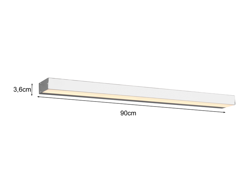 LED Badezimmer Wandleuchte ROCCO Chrom - Up-Down Spiegelleuchte, Breite 90cm