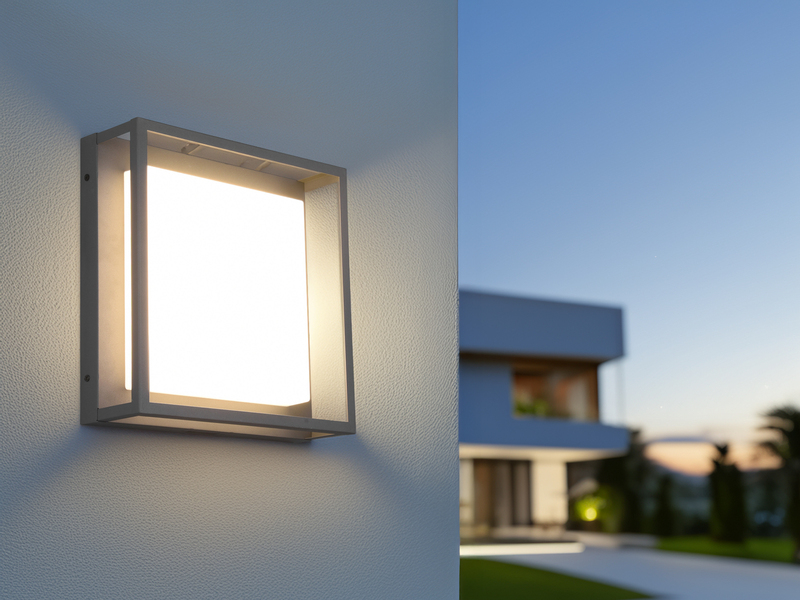 LED Außen Deckenleuchte WITHAM mit Metall Rahmen Anthrazit 30 x 30cm