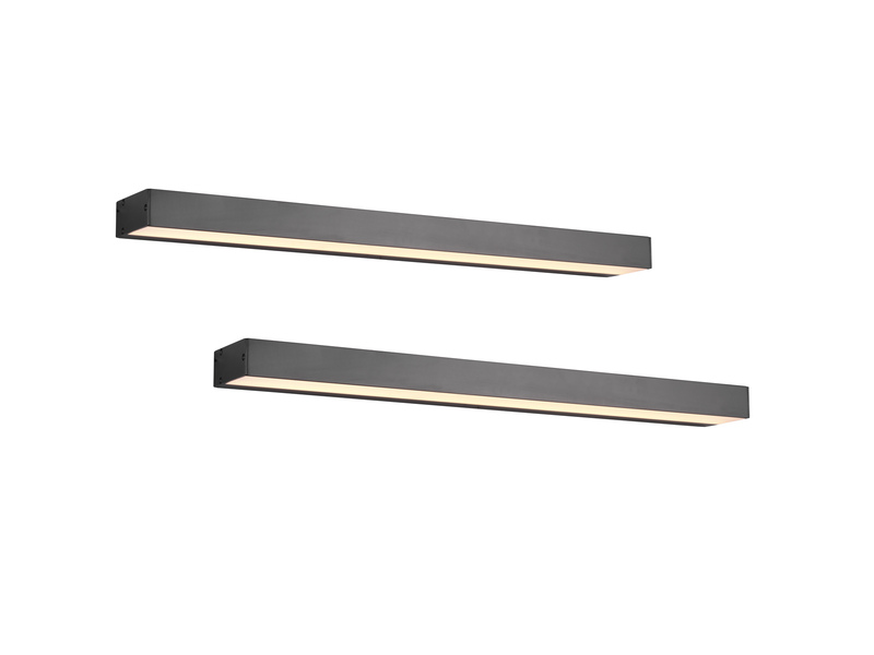 2er SET LED Badezimmer Wandleuchten Up-Down Schwarz, 60cm lang