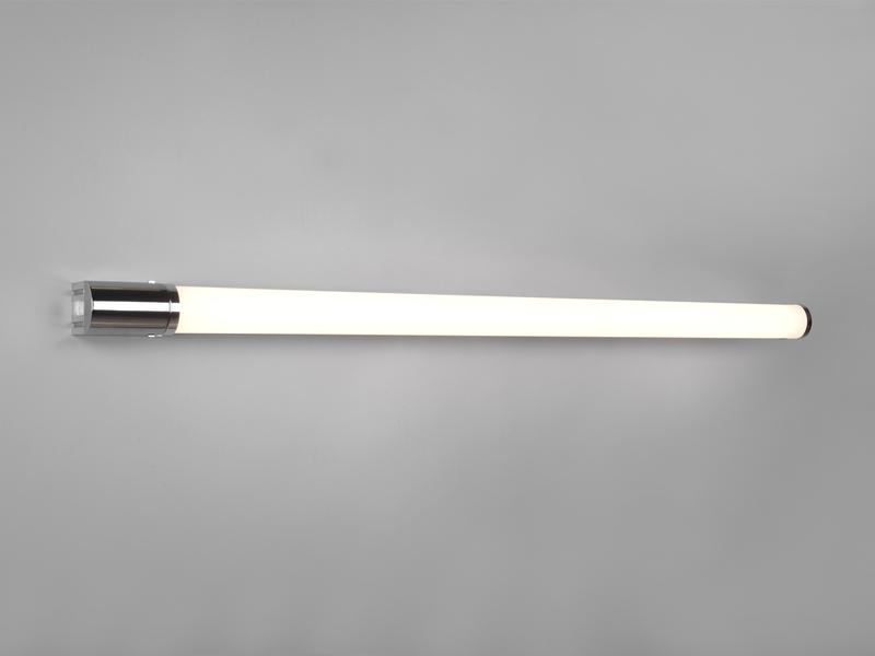 LED Bad Wandleuchte PIERA mit Steckdose Chrom 119cm - Spiegelleuchte