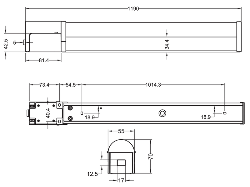 LED Bad Wandleuchte PIERA mit Steckdose Schwarz - Spiegelleuchte, Breite 119cm