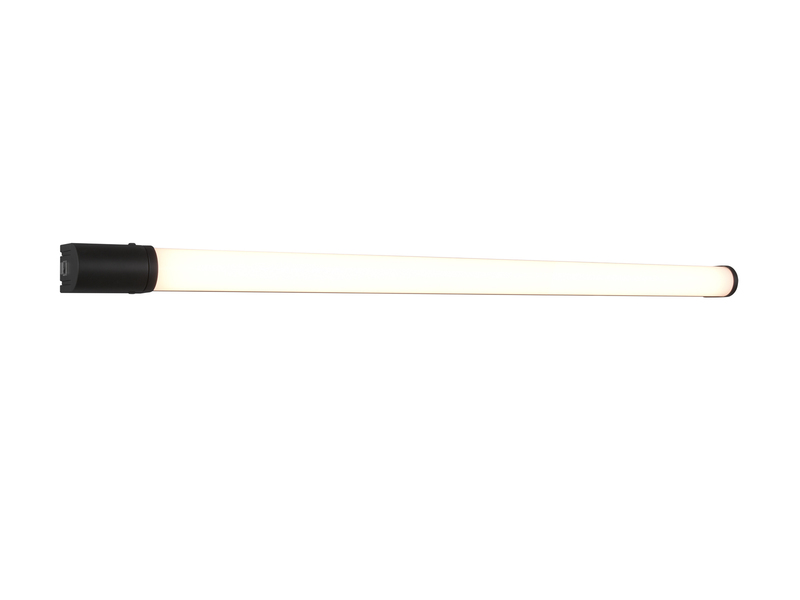 LED Bad Wandleuchte PIERA mit Steckdose Schwarz - Spiegelleuchte, Breite 119cm
