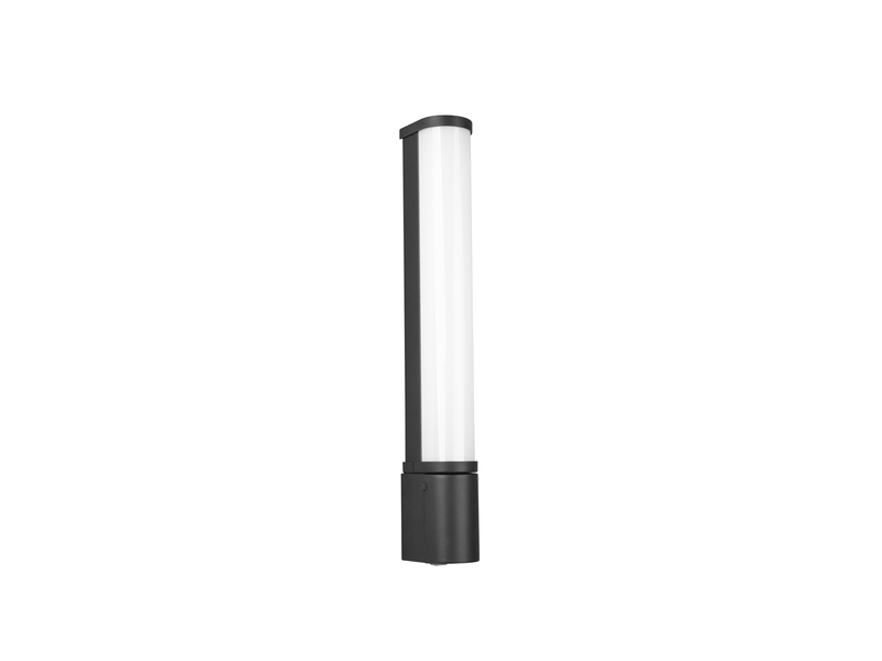 LED Bad Wandleuchte PIERA mit Steckdose Schwarz - Spiegelleuchte, Breite 41,5cm