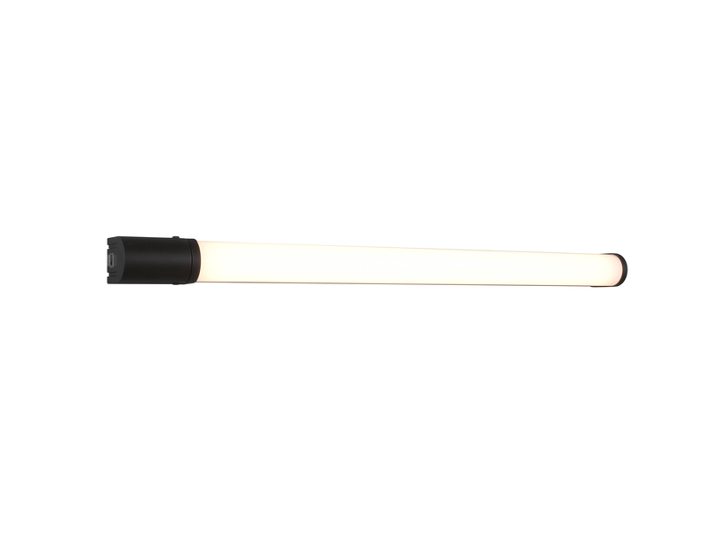 LED Bad Wandleuchte PIERA mit Steckdose Schwarz - Spiegelleuchte, Breite 79cm