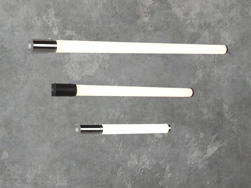 LED Bad Wandleuchte PIERA mit Steckdose Schwarz - Spiegelleuchte, Breite 79cm