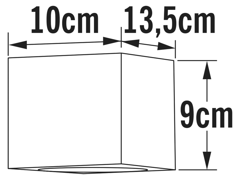 LED Außenwandleuchte eckiger Wandspot Up-Down, Höhe 9cm, Grau