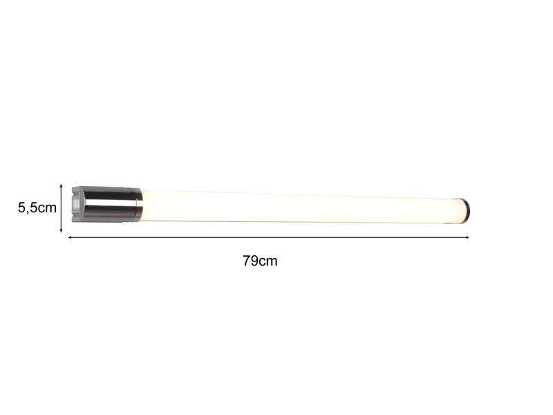 LED Bad Wandleuchten 2er Set mit Steckdose Chrom - Spiegelleuchten, B: 79cm