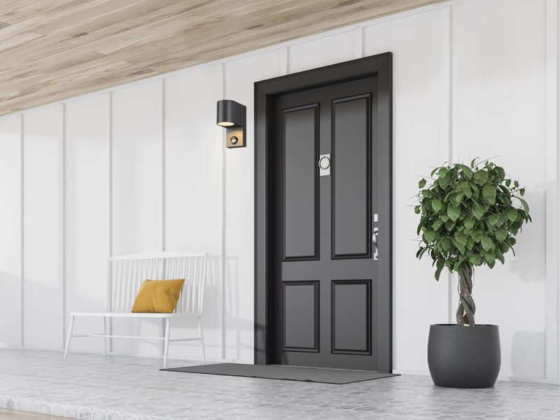 Außenwandleuchte AVA mit Bewegungsmelder aus Aluminium Anthrazit, Höhe 15cm