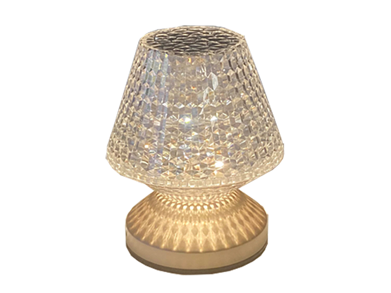Kleine Akku Tischlampe MARIL mit Touch Funktion in Kristall Optik, Höhe 15cm