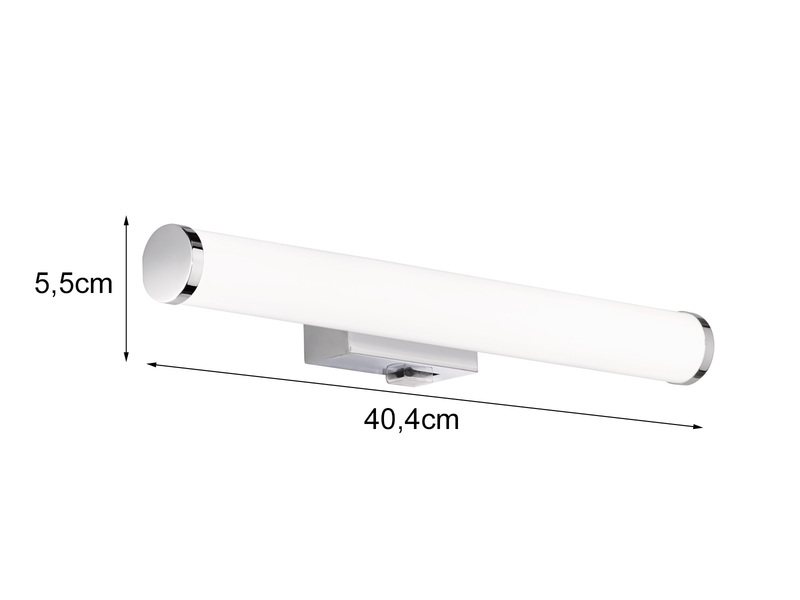 LED Bad Wandleuchte MATTIMO mit Schalter Chrom 40cm - Spiegelleuchte