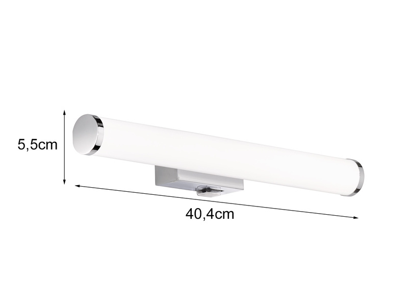 LED Bad Wandleuchte MATTIMO mit Schalter Chrom - Spiegelleuchte, Breite 40cm