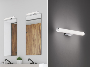 LED Bad Wandleuchte MATTIMO mit Schalter Chrom - Spiegelleuchte, Breite 40cm
