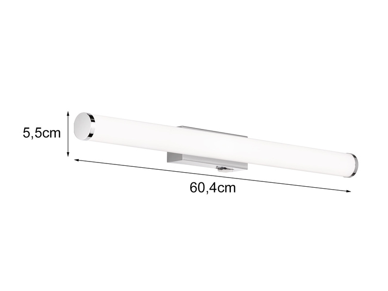 LED Bad Wandleuchte MATTIMO mit Schalter Chrom - Spiegelleuchte, Breite 60cm
