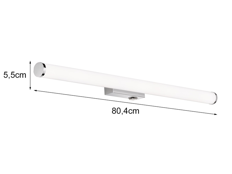 LED Bad Wandleuchte MATTIMO mit Schalter Chrom - Spiegelleuchte, Breite 80cm