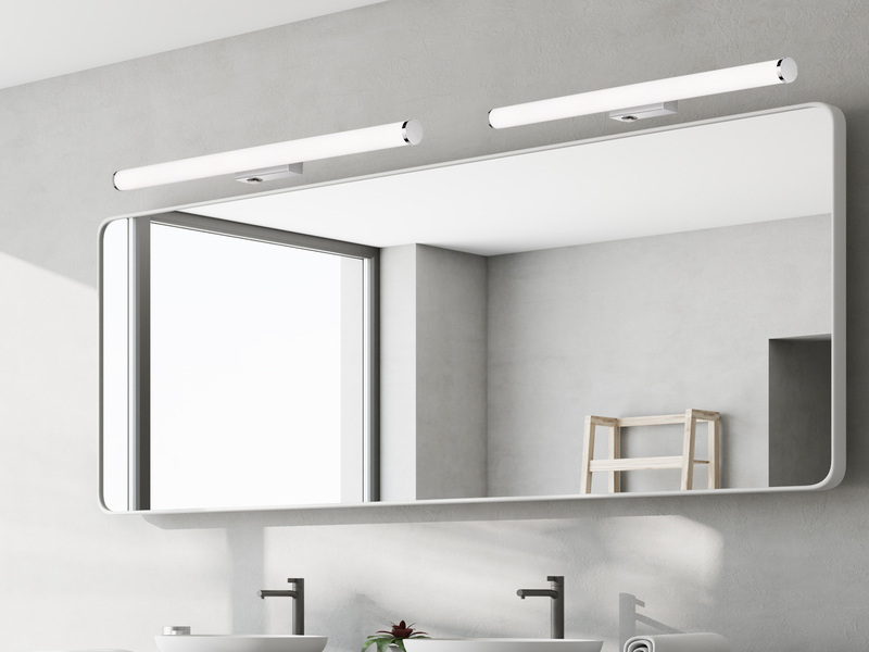 LED Bad Wandleuchte MATTIMO mit Schalter Chrom - Spiegelleuchte, Breite 80cm