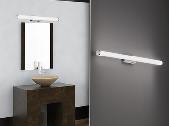 LED Bad Wandleuchte MATTIMO mit Schalter Chrom - Spiegelleuchte, Breite 80cm