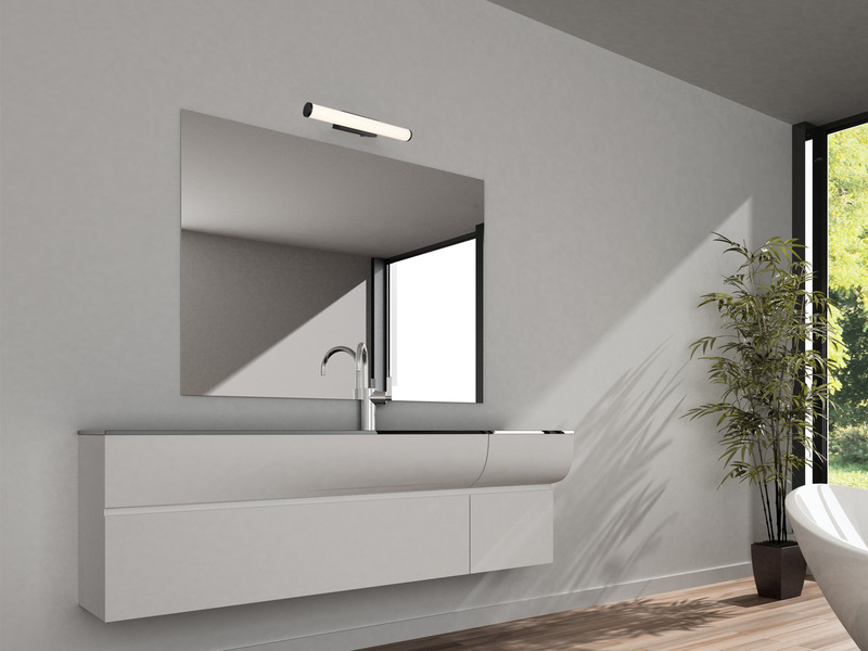 LED Bad Wandleuchte MATTIMO mit Schalter Schwarz - Spiegelleuchte, Breite 40cm