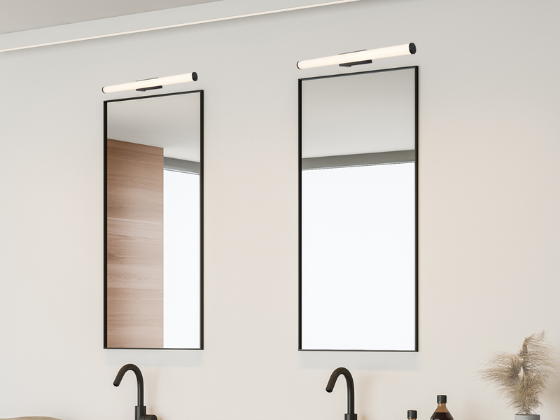LED Bad Wandleuchte MATTIMO mit Schalter Schwarz - Spiegelleuchte, Breite 60cm