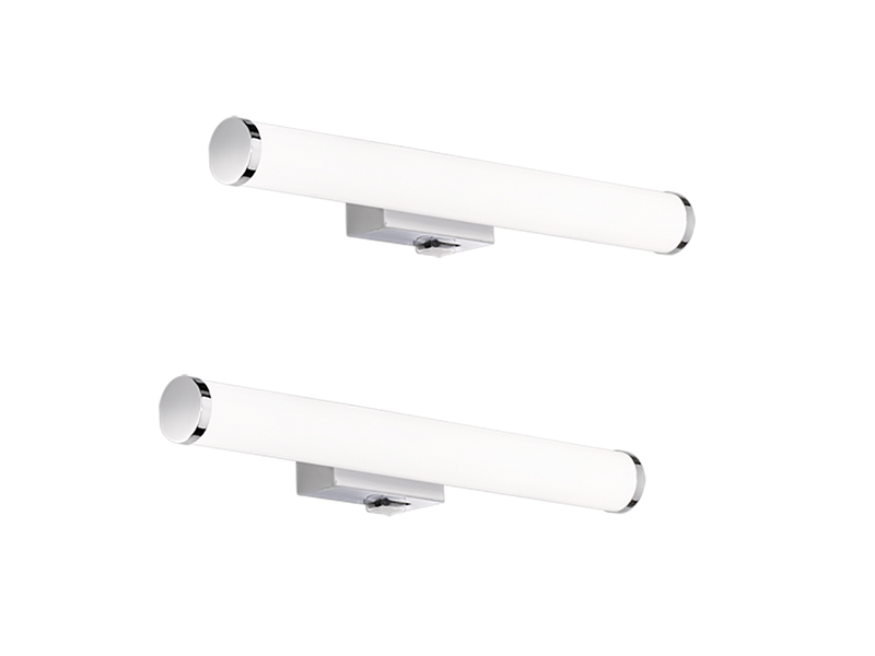 LED Bad Wandleuchten 2er Set mit Schalter Chrom - Spiegelleuchte, Breite 40cm