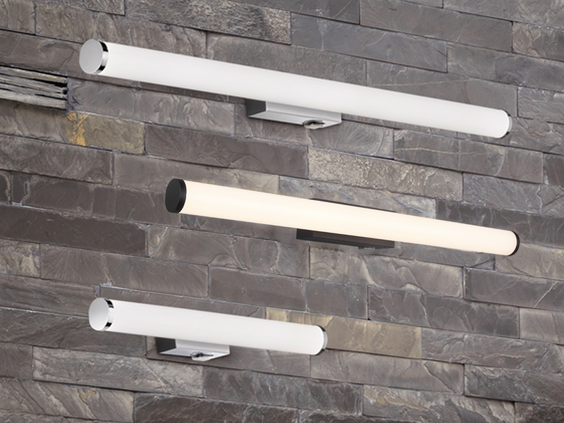 LED Bad Wandleuchten 2er Set mit Schalter Chrom - Spiegelleuchte, Breite 40cm