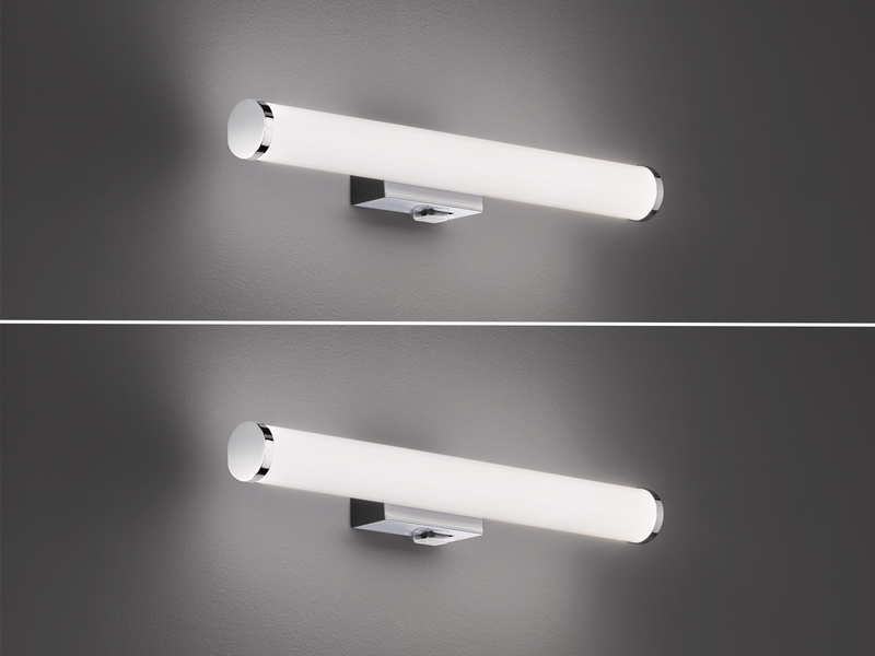 LED Bad Wandleuchten 2er Set mit Schalter Chrom - Spiegelleuchte, Breite 40cm