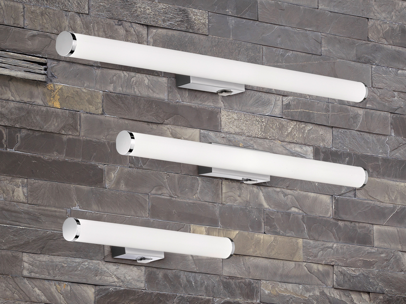 LED Bad Wandleuchten 2er Set mit Schalter Chrom - Spiegelleuchte, Breite 40cm