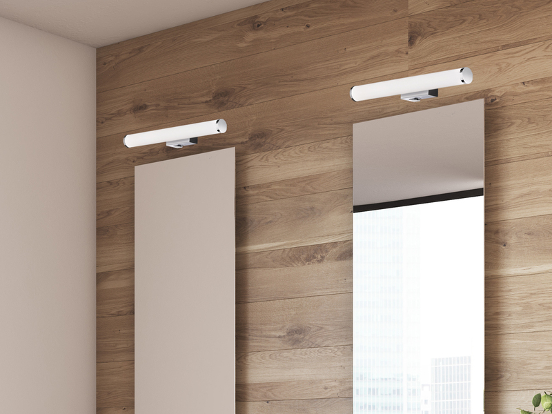 LED Bad Wandleuchten 2er Set mit Schalter Chrom - Spiegelleuchte, Breite 40cm