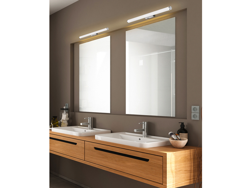 LED Bad Wandleuchten 2er Set mit Schalter Chrom - Spiegelleuchten, Breite 60cm