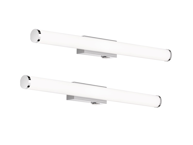 LED Bad Wandleuchten 2er Set mit Schalter Chrom - Spiegelleuchten, Breite 60cm