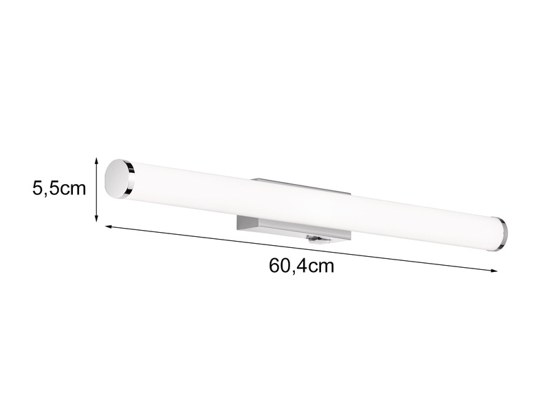 LED Bad Wandleuchten 2er Set mit Schalter Chrom - Spiegelleuchten, Breite 60cm