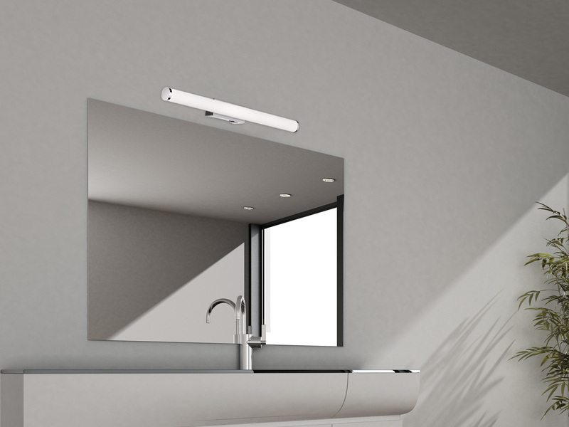 LED Bad Wandleuchten 2er Set mit Schalter Chrom - Spiegelleuchten, Breite 60cm