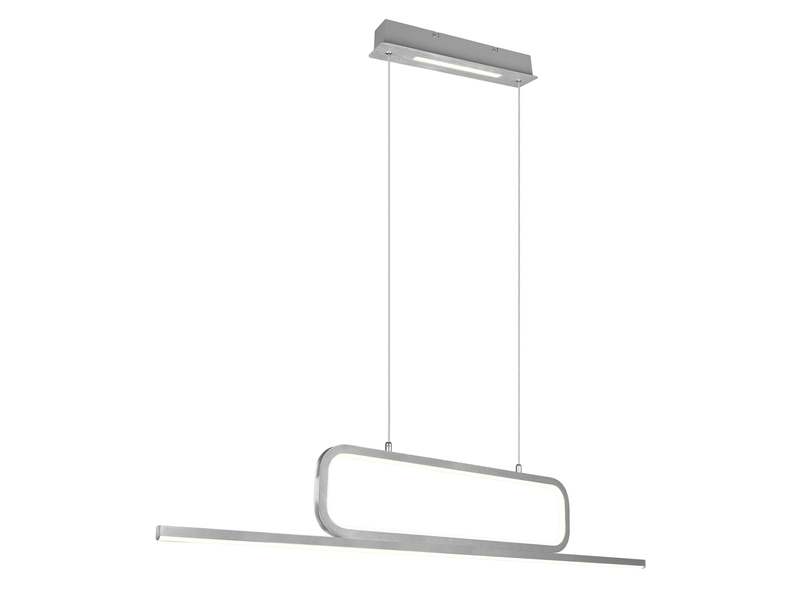 Puristische LED Pendelleuchte AICK dimmbar, Breite 110cm, Silber