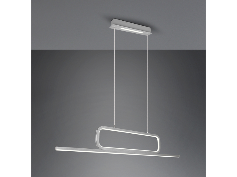 Puristische LED Pendelleuchte AICK dimmbar, Breite 110cm, Silber
