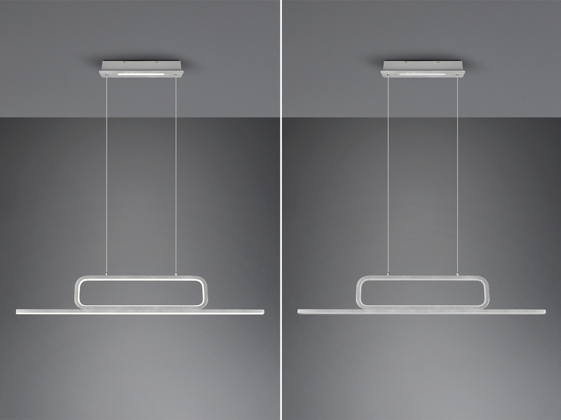 Puristische LED Pendelleuchte AICK dimmbar, Breite 110cm, Silber