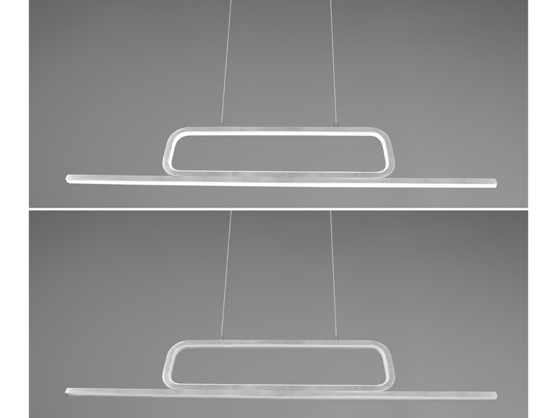 Puristische LED Pendelleuchte AICK dimmbar, Breite 110cm, Silber