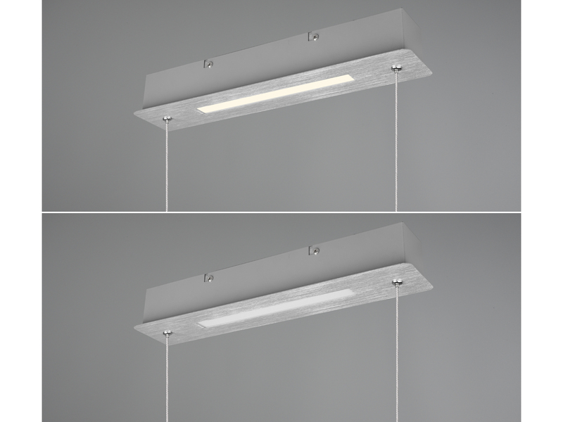 Puristische LED Pendelleuchte AICK dimmbar, Breite 110cm, Silber