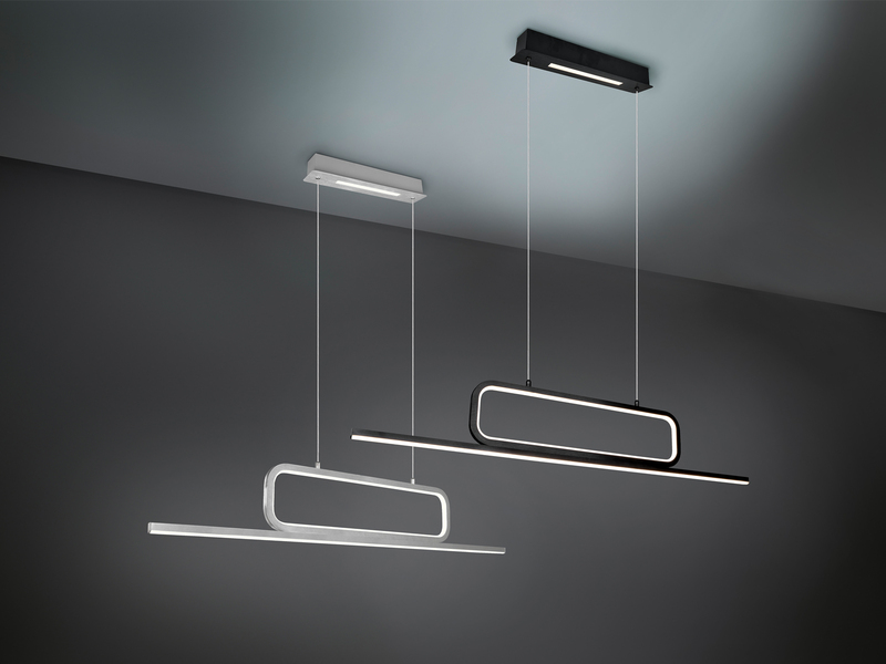 Puristische LED Pendelleuchte AICK dimmbar, Breite 110cm, Silber