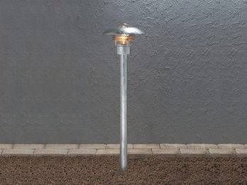Moderne LED Wegeleuchte aus galvanisiertem Stahl, Höhe 98cm
