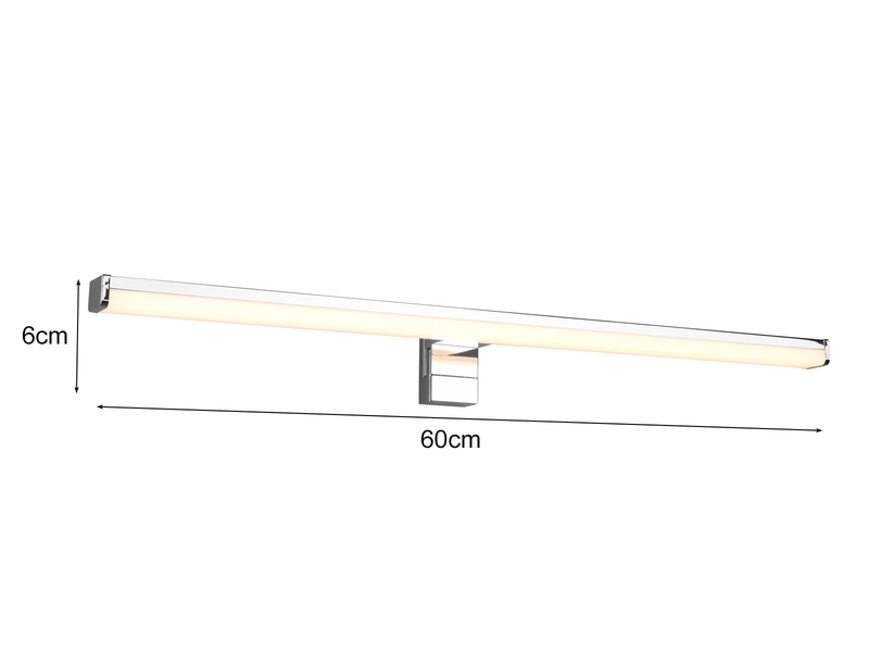 LED Badezimmer Wandleuchte LINO in Chrom, Breite 60cm - Spiegelleuchte