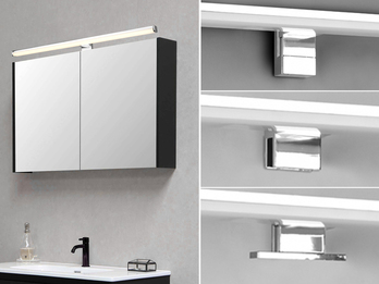 LED Badezimmer Wandleuchte LINO in Chrom - Spiegelleuchte, Breite 60cm
