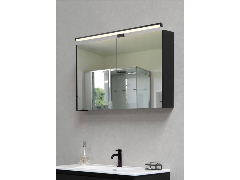 LED Badezimmer Wandleuchte LINO in Schwarz - Spiegelleuchte, Breite 60cm